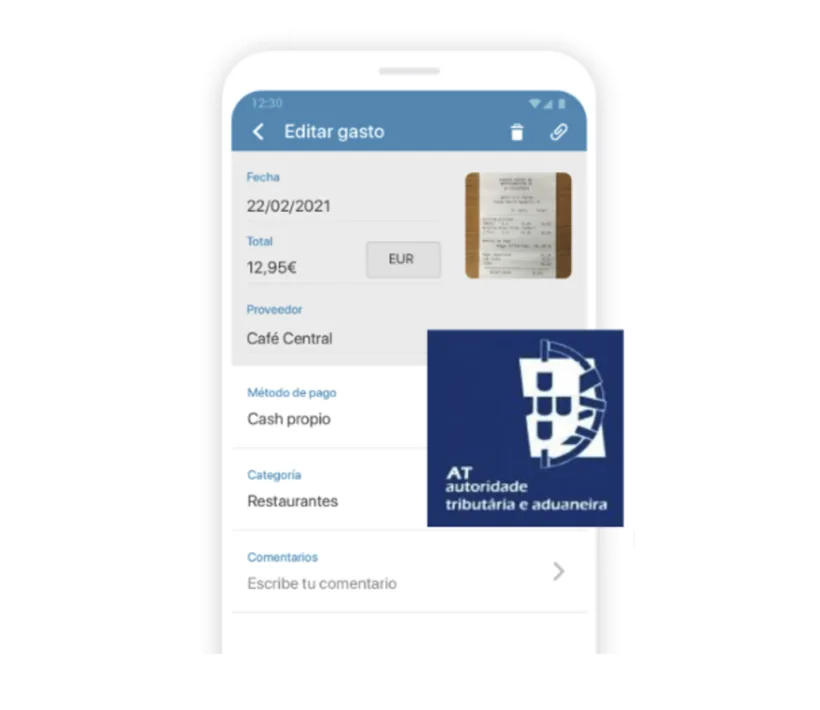 Aplicação Captio a ler um recibo com validação da Autoridade Tributária