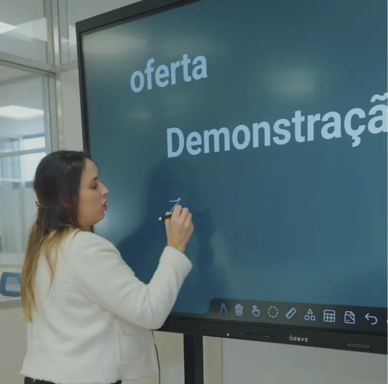 Demonstração de um quadro interativo